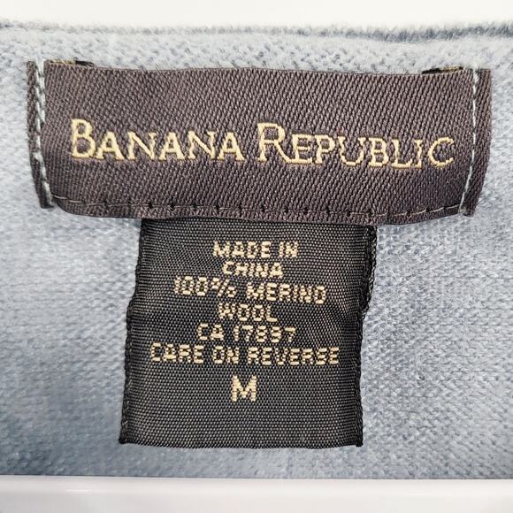 Banana Republic Blue Gray 100% Merino Wool Button Up Cardigan Sweater Women's M - Picture 6 of 7